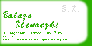 balazs klenoczki business card